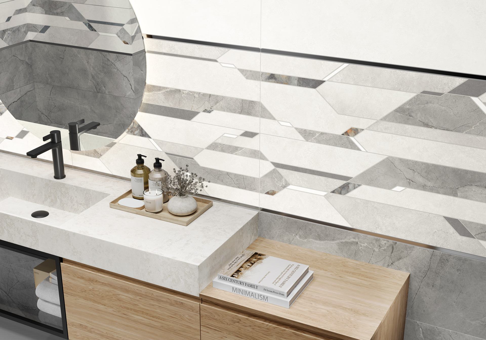 Керамическая плитка Alma Ceramica Антурин TWU3090ATU77R серый 30x90