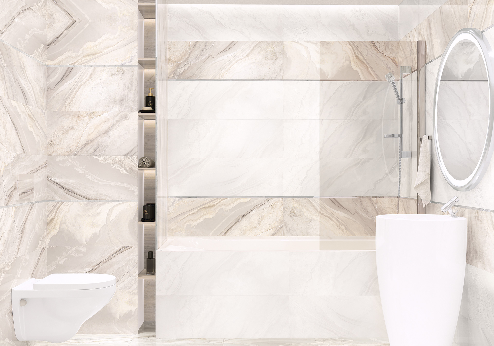 Керамическая плитка Alma Ceramica Мэджик TWU93MGC07R серый 30x90