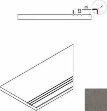 Ступень Italon Discover X2 Fume Bordo Grip Dx правый 30x60