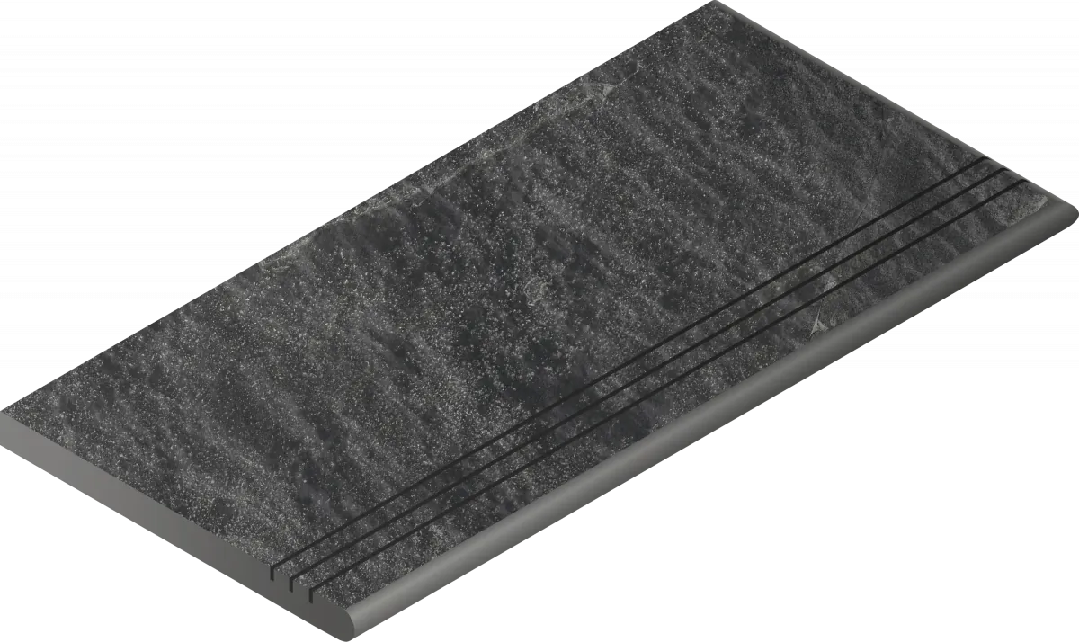 Ступень Italon Материя X2 Титанио 120 закругленная грип правая 620040000205 черный 30x120