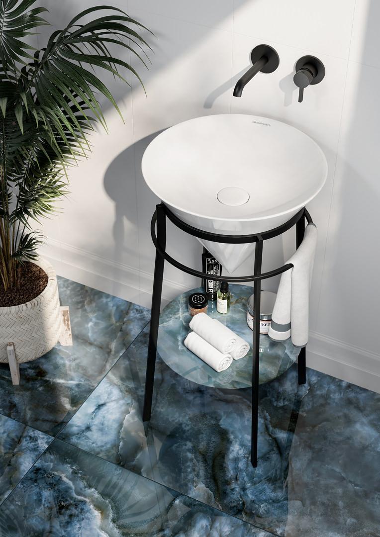 Керамогранит Kerama Marazzi SG597622R Ониче голубой лаппатированный обрезной 119.5x238.5