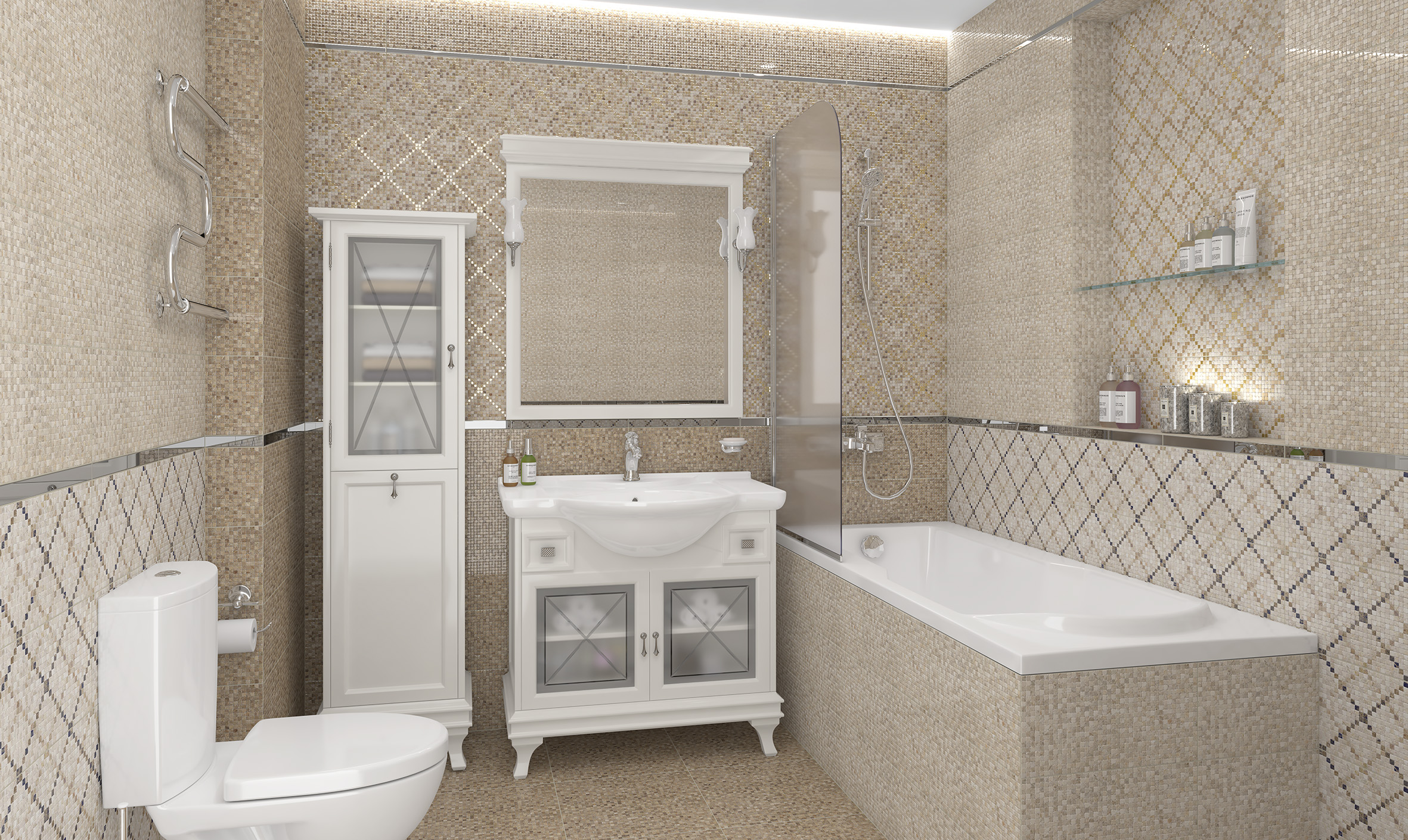 Керамическая плитка (08-30-11-1369) Laparet Arte бежевый 20x40 глянцевый