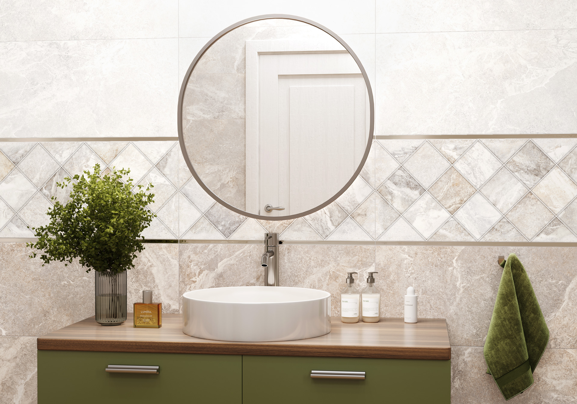 Керамическая плитка Alma Ceramica Персей TWU2550PRS14 белый 24.9x50