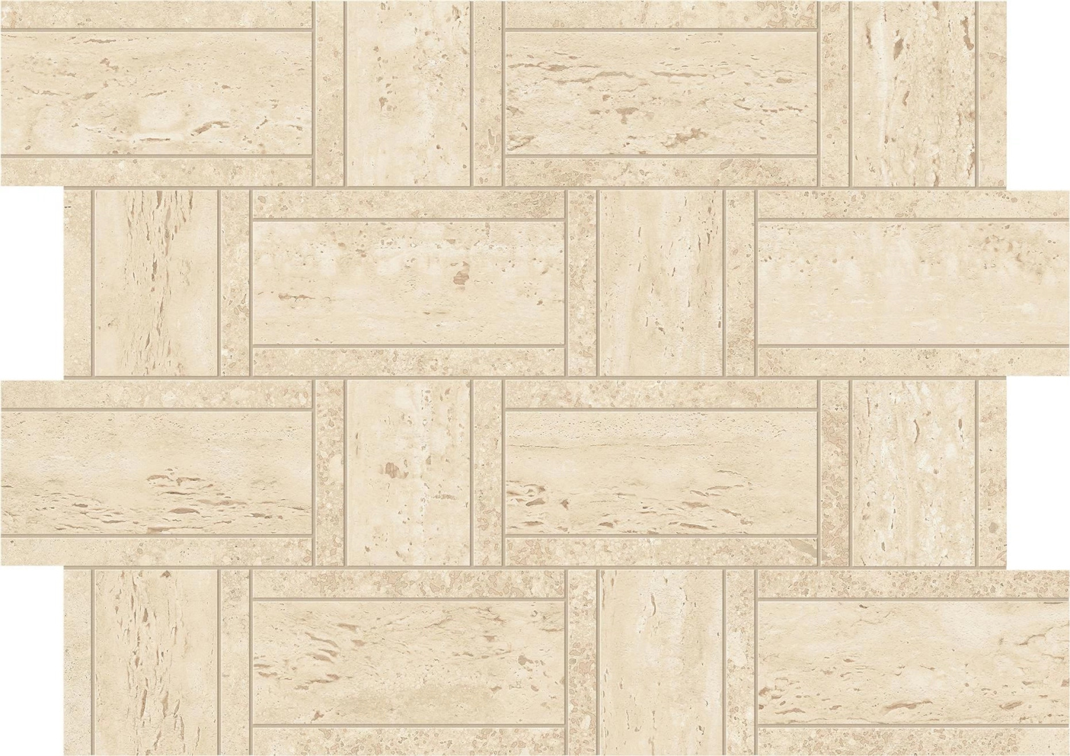 Мозаика Atlas Concorde Marvel Travertine Sand Mosaico Basketweave 35x46.8 AF9N