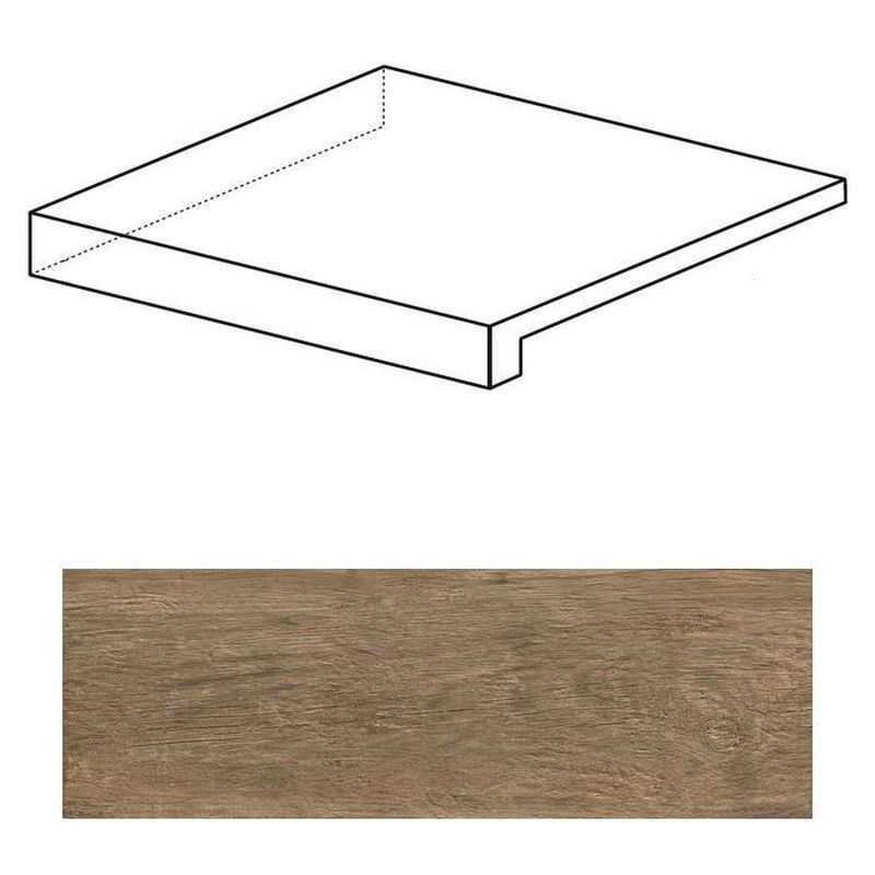 Ступень угловая левая Axi Brown Chestnut Scalino Angolare Sx ANL9 22.5x22.5