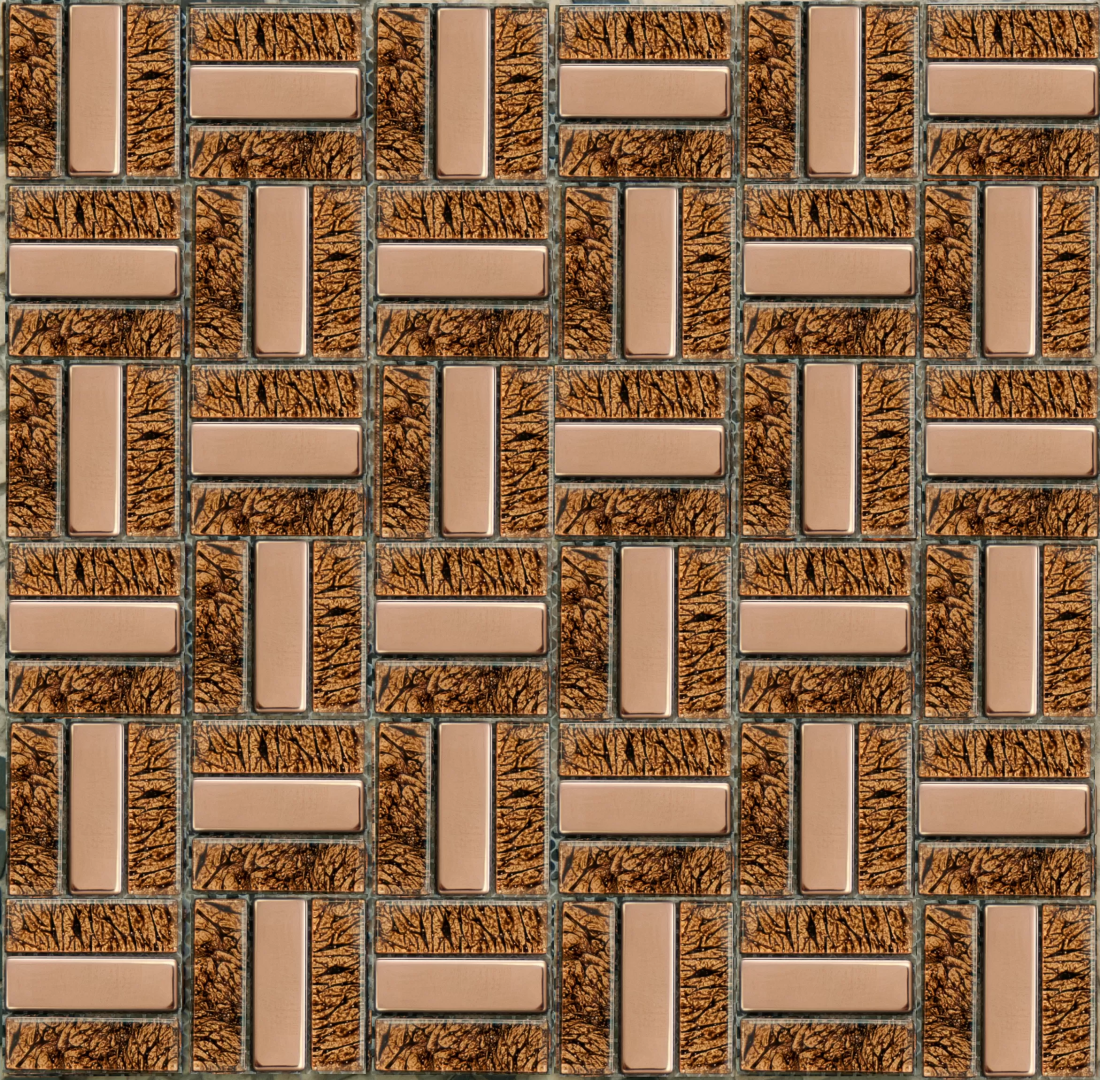 Мозаика NSmosaic MS-619 метал стекло коричневый 30x30