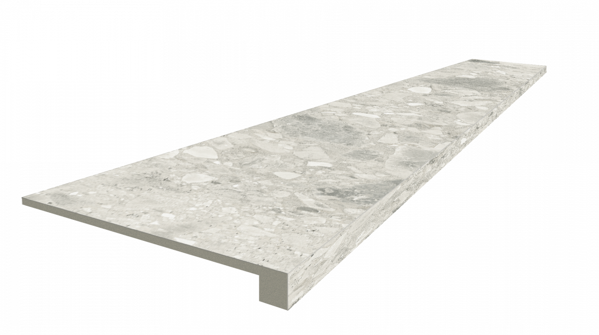 Ступень ColiseumGres Брера Уайт фронтальная 620070002482 серый 33x120