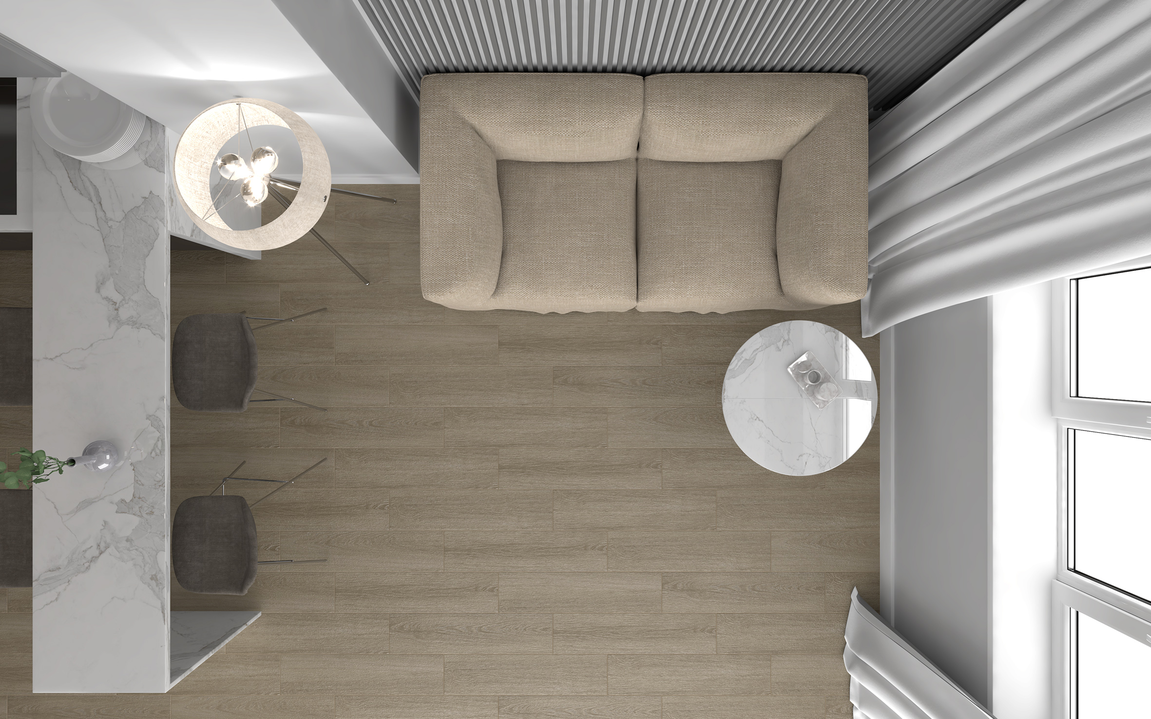 Керамогранит (SG706690R) Laparet Madera серый 20x80 матовый