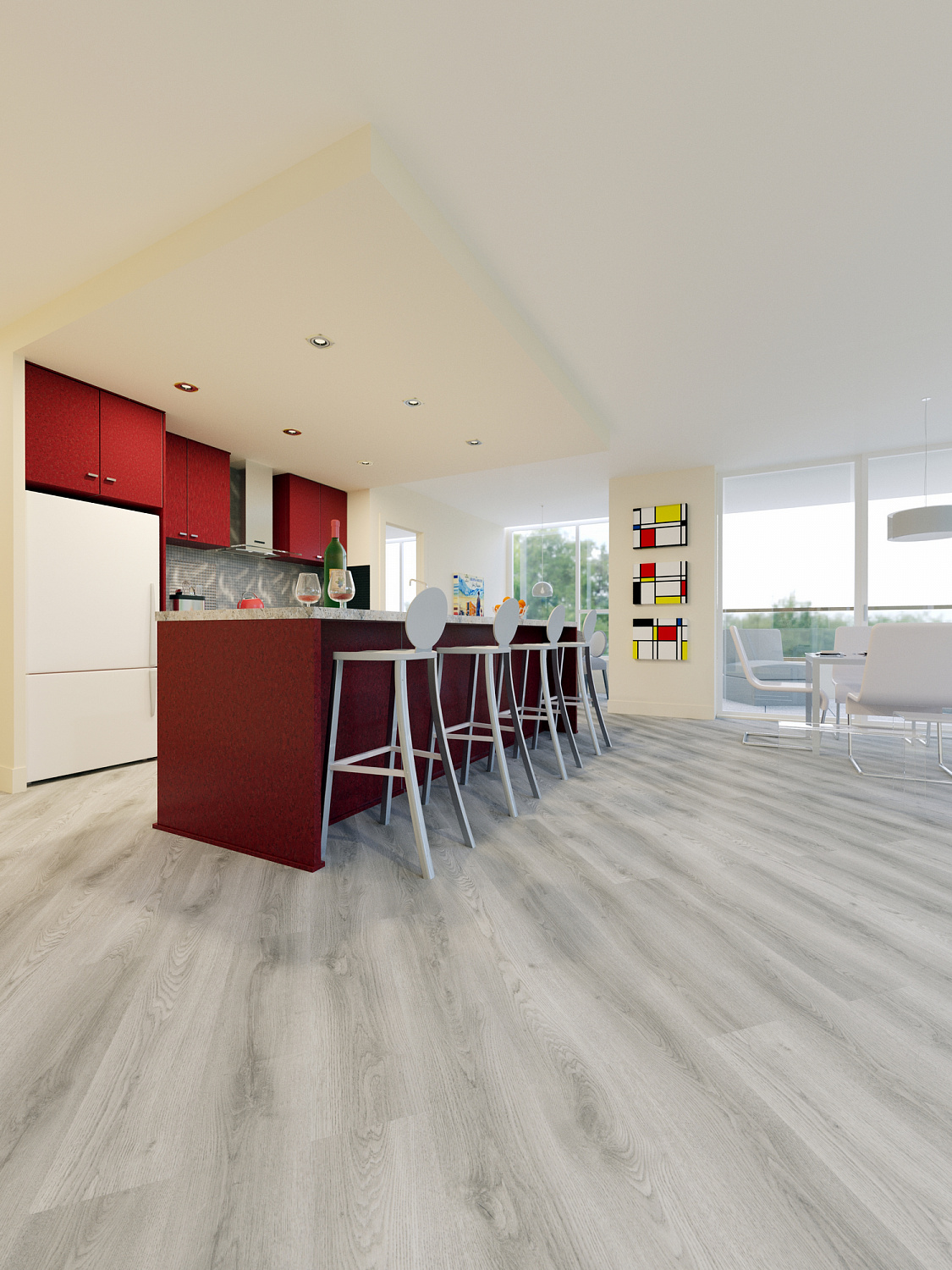 Кварцвиниловая плитка Fine Floor Light FF-1378 Дуб Гессен кварц винил напольный