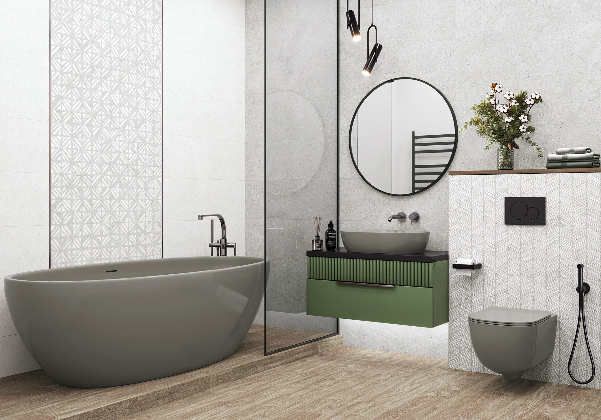 Керамическая плитка Alma Ceramica Амарант TWU3090AMT17R белый 30x90