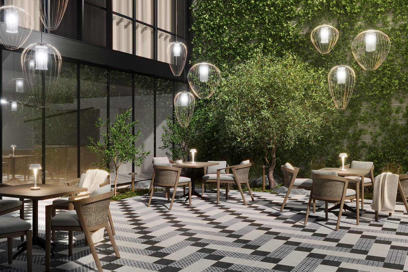 Декор Kerama Marazzi Фреджио 2 черно-белый 20x20 VT\A295\SG1544N