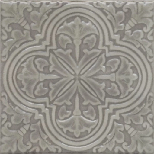 Декор Kerama Marazzi KMD3STA006BN Фес серый глянцевый 15x15