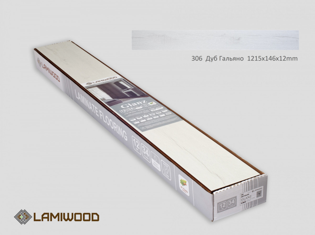 Ламинат LAMIWOOD GLANZ 302 Дуб Шелк 14.6x121.5