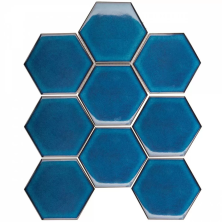 Мозаика СтарМозаик Hexagon Big Deep Blue Glossy (JJFQ80048) 25.6x29.5 синий