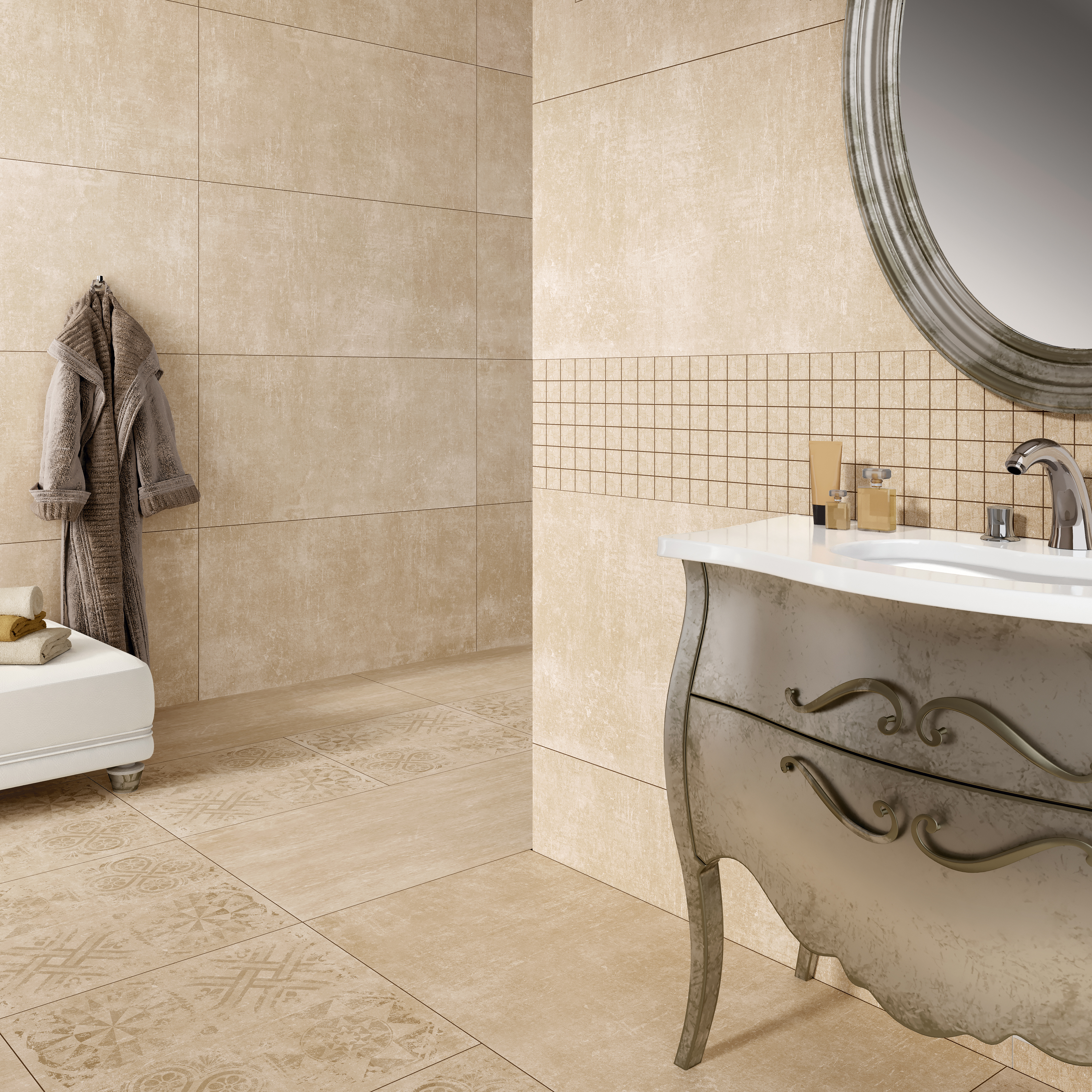 Керамогранит Идальго Cement Light Grey SR 60x120 серый