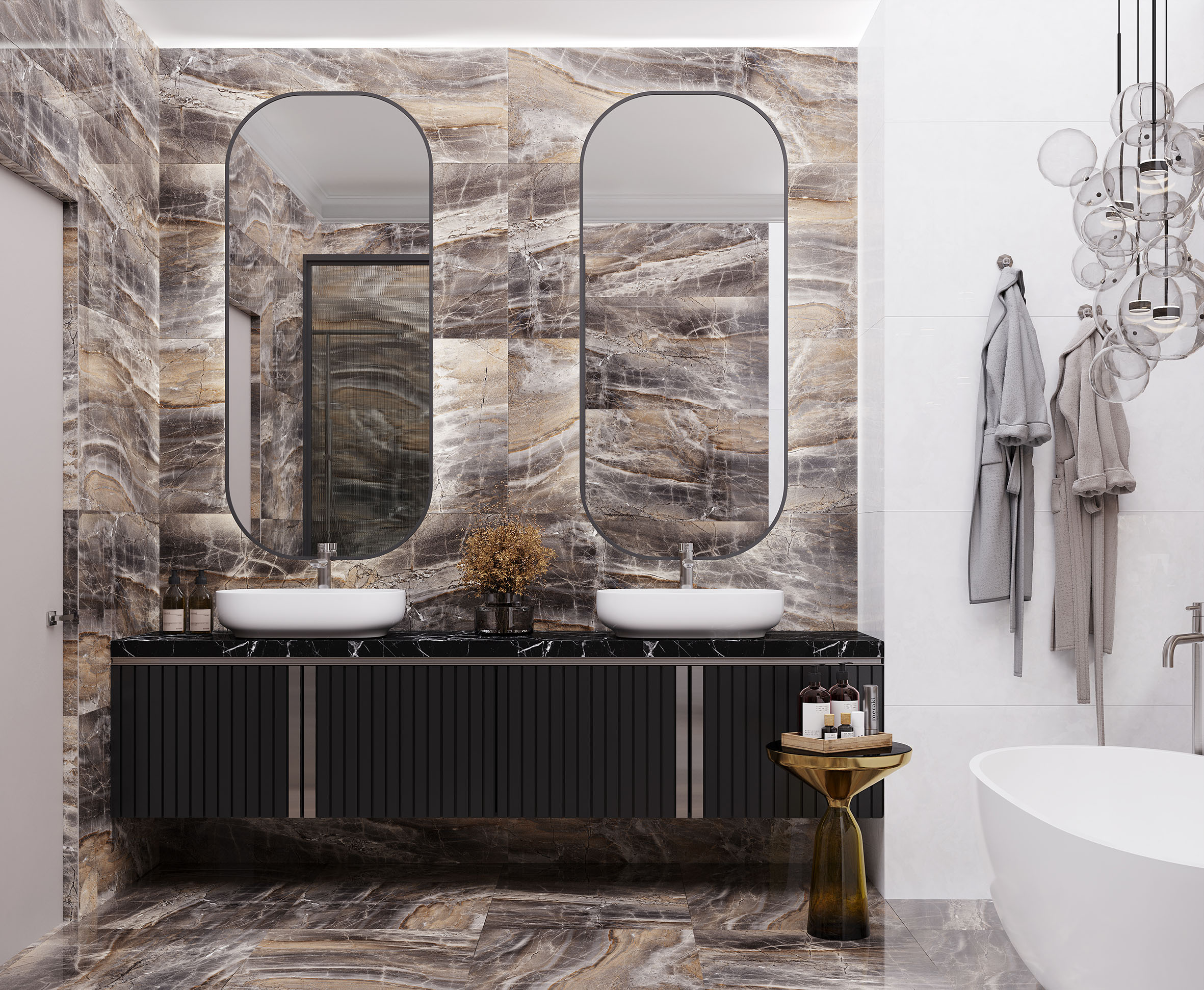 Плитка керамогранитная Laparet Electra Brown 60x120 см полированная