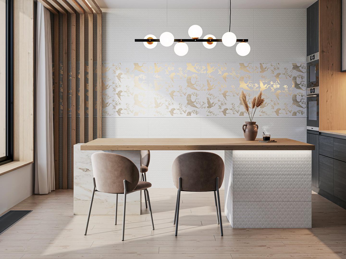 Керамическая плитка Kerama Marazzi Гарса структура белый матовый обрезной 25x75 12154R