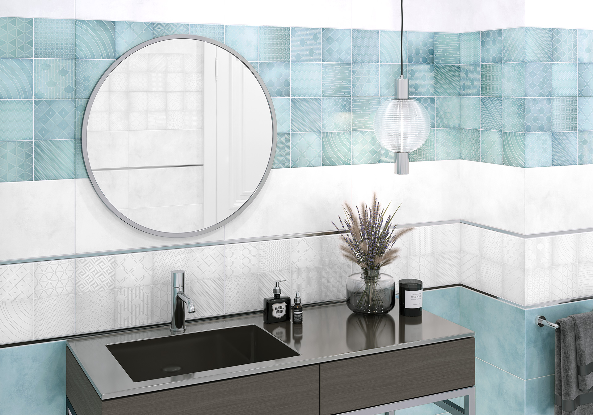 Керамическая плитка Alma Ceramica Ричард TWU09RCD606 голубой 24.9x50