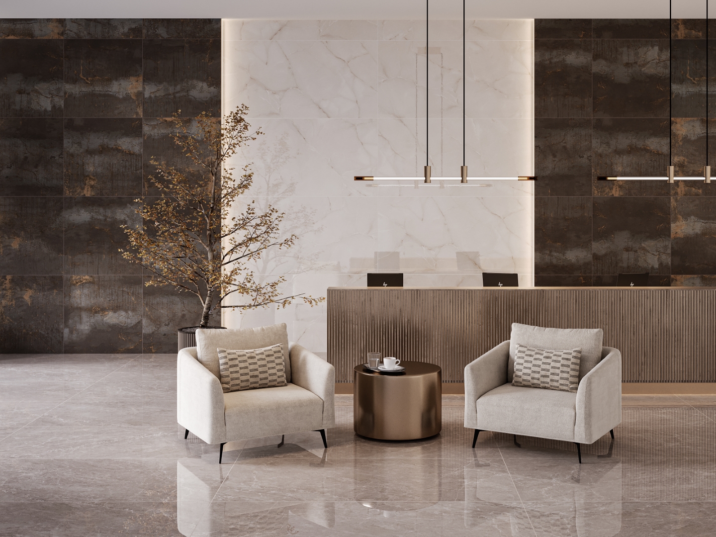Керамогранит Onlygres MOGXL4001 Marble Brown MOGXL4001/PS_NC/80x160x9R/GW бежевый 80x160