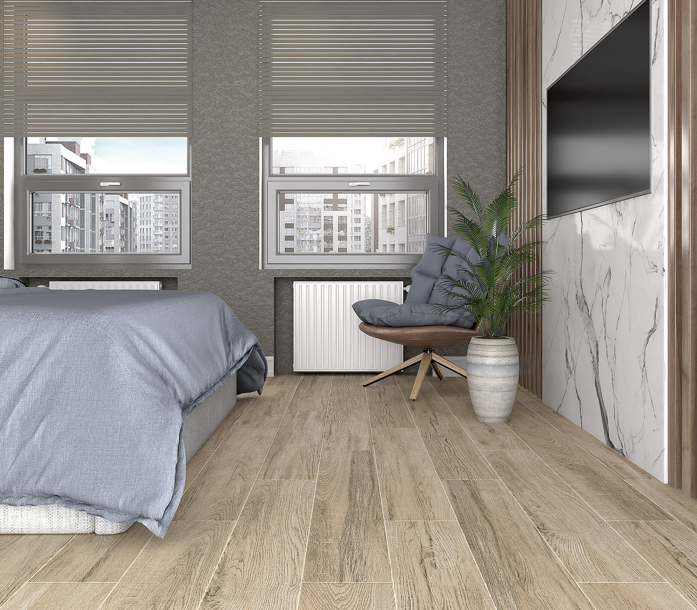 Керамогранит (SG516600R) Laparet Rainwood пепельный 20x119.5 матовый