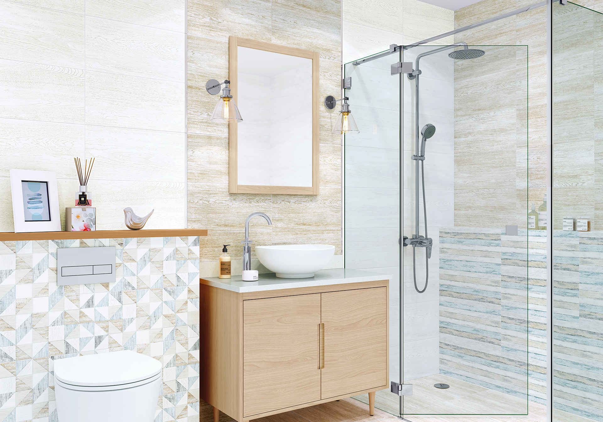 Керамическая плитка Alma Ceramica Вуд TWU09WOD016 разноцветный 24.9x50