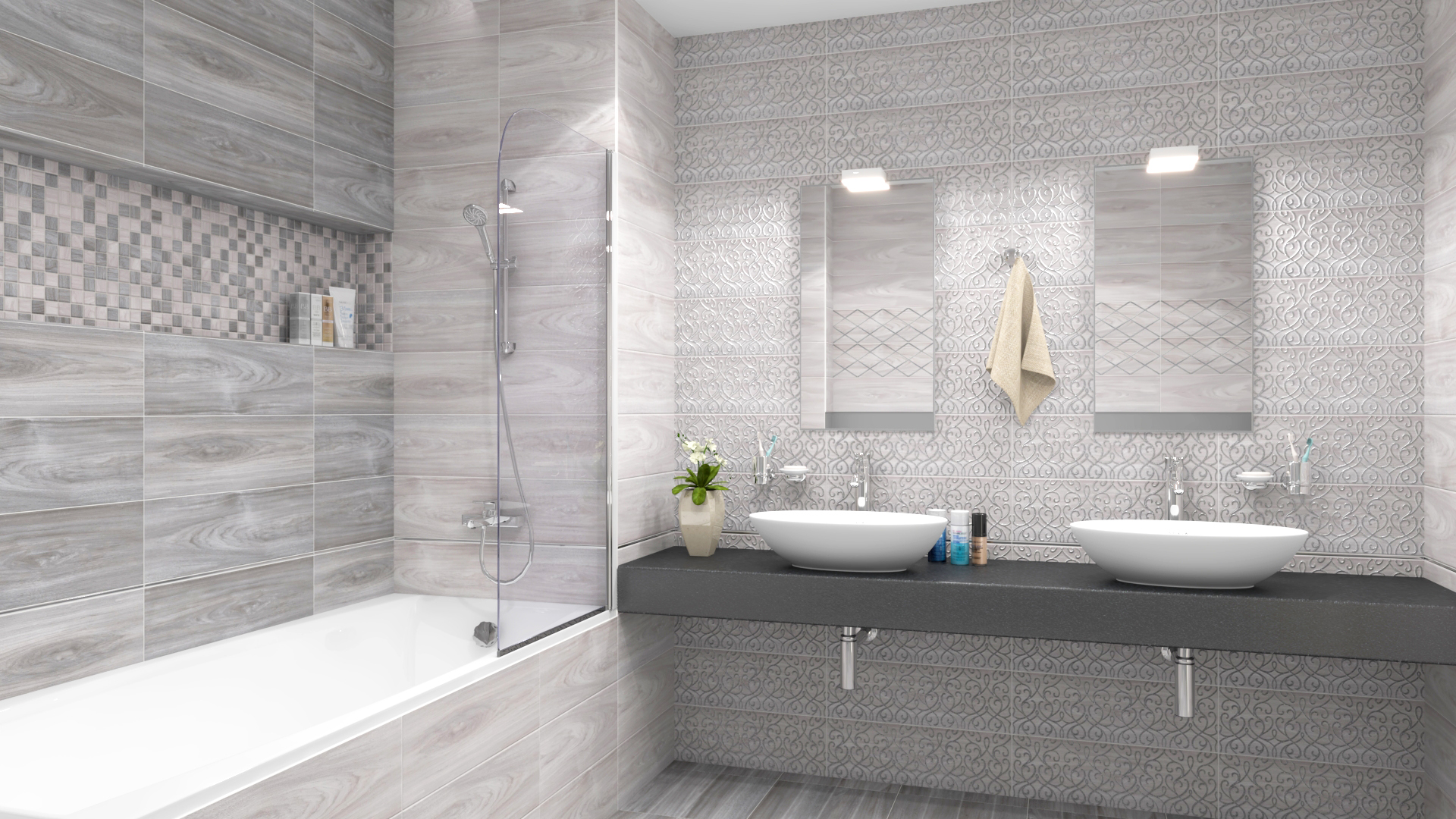 Мозаика (ENV-2) Laparet Envy коричневый+бежевый 30x30 матовый