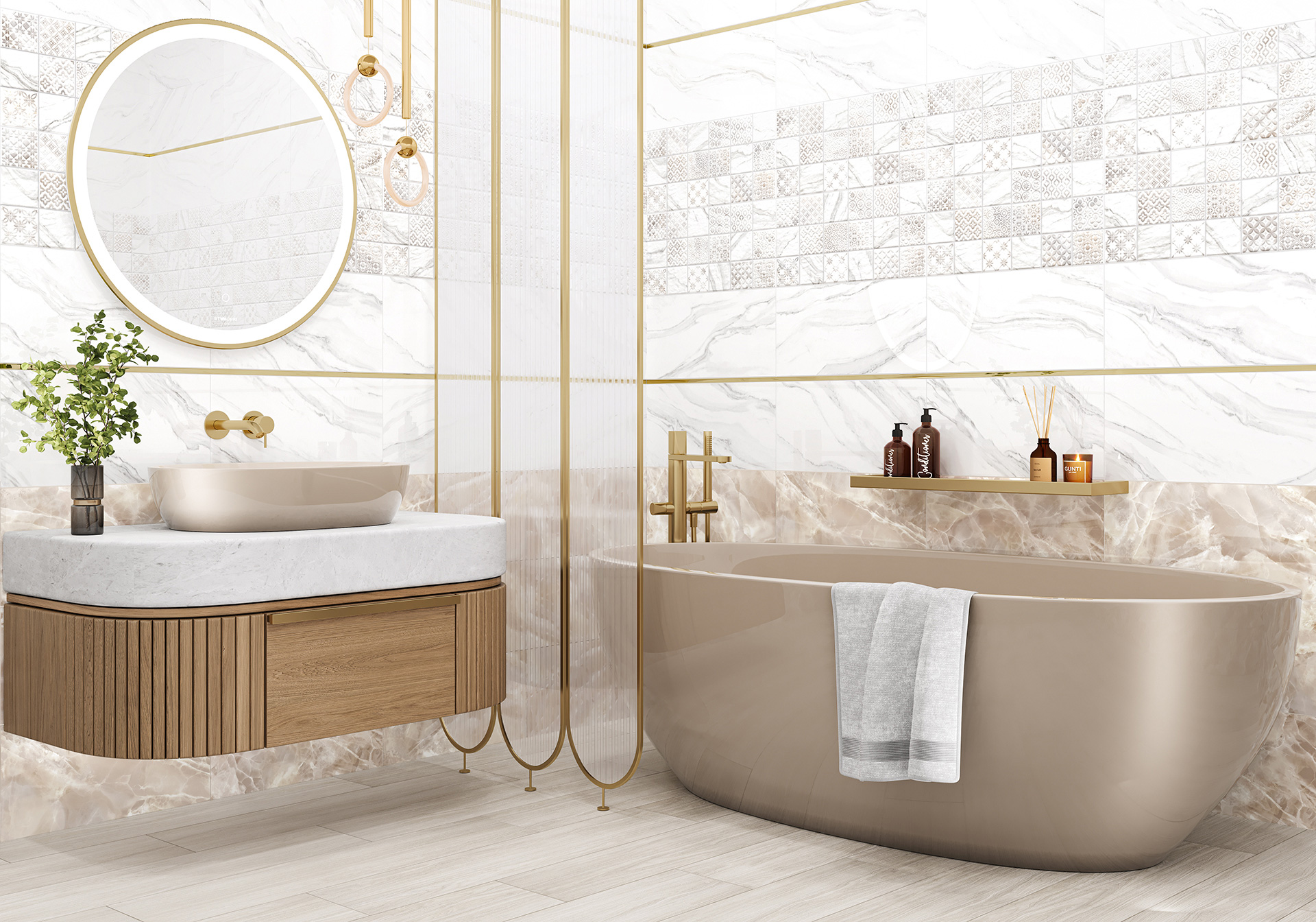 Керамическая плитка Alma Ceramica Фреско TWU2550FRC17 белый 24.9x50