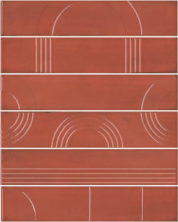 Панно Kerama Marazzi KMP3STA005RN6X Панно Мажорель красный глянцевый из 6 частей 28.5x36