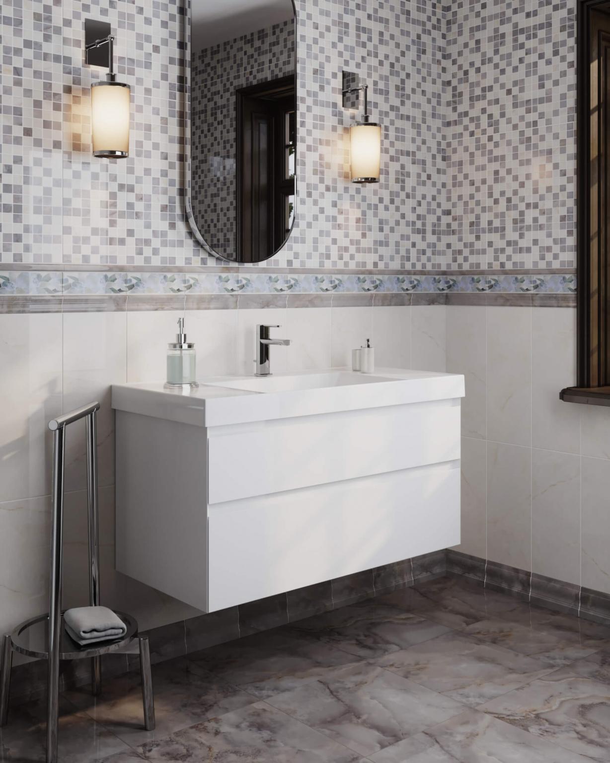 Декор Kerama Marazzi MM7218 Стеллине мозаичный 20x50