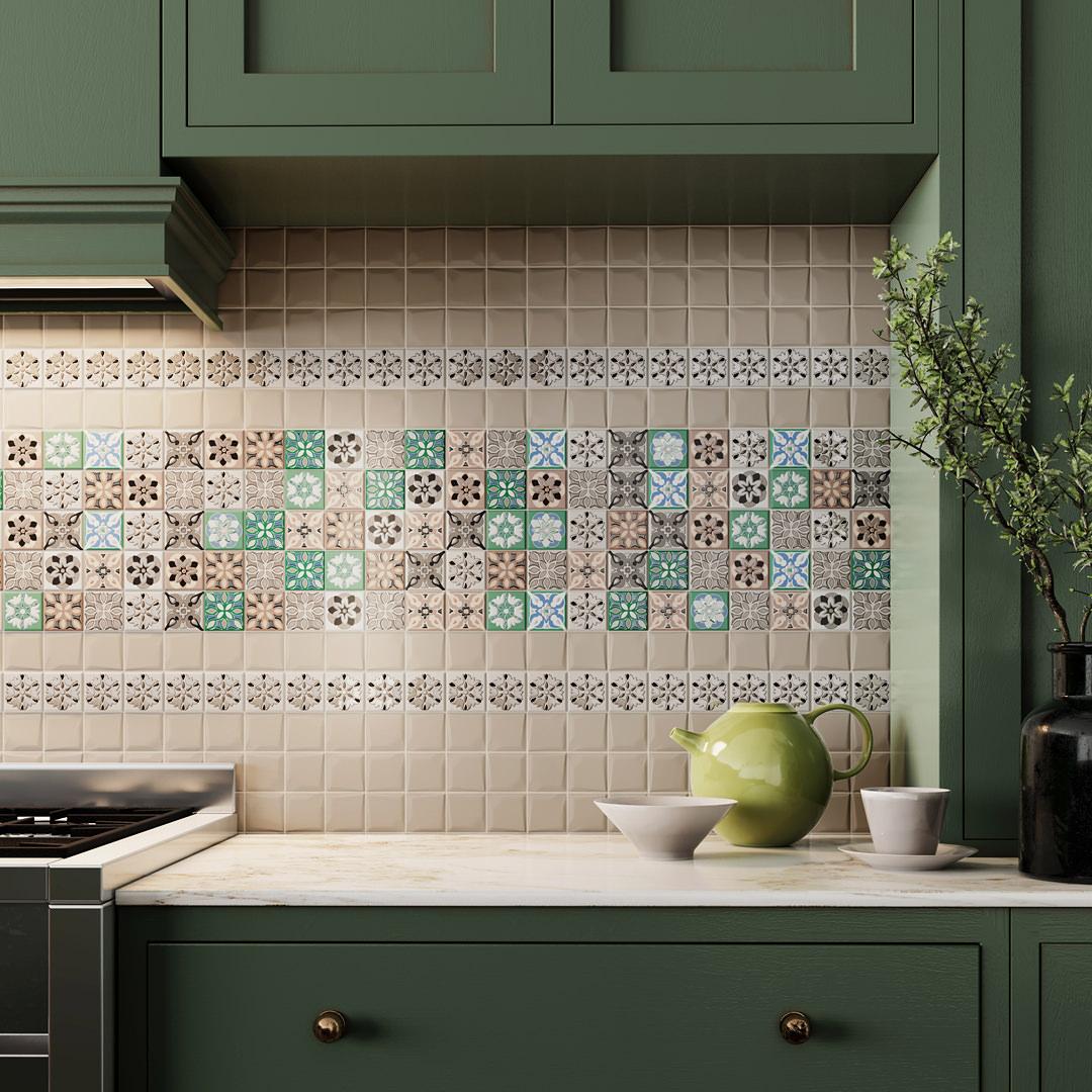 Вставка Kerama Marazzi Анвер 5 зеленый 4.85x4.85 OS\B175\21052