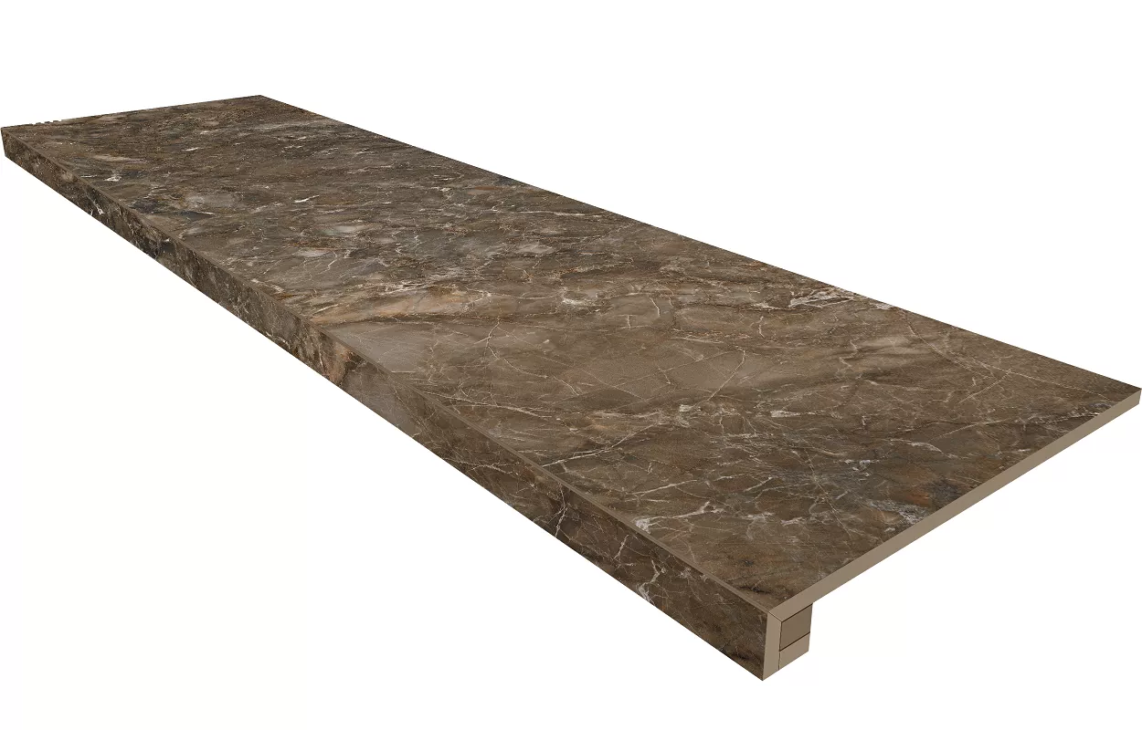 Комплект Estima BR04 Bernini Dark Brown (Ступень 33x120 непол. прямоугол. бортик без насечек + Подступенок 14,5x120)