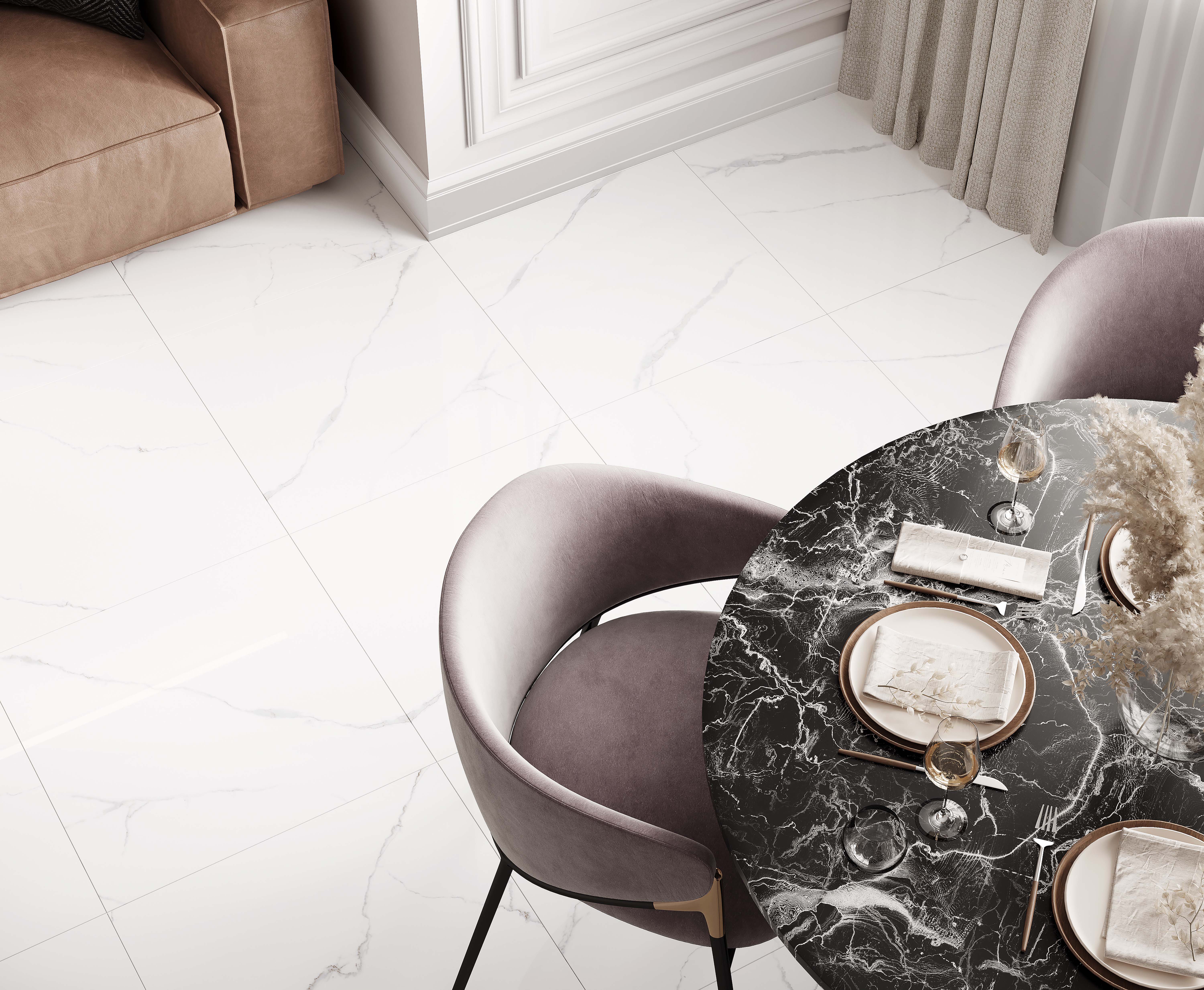 Керамогранит Laparet Atlantic White белый 60x60 полированный