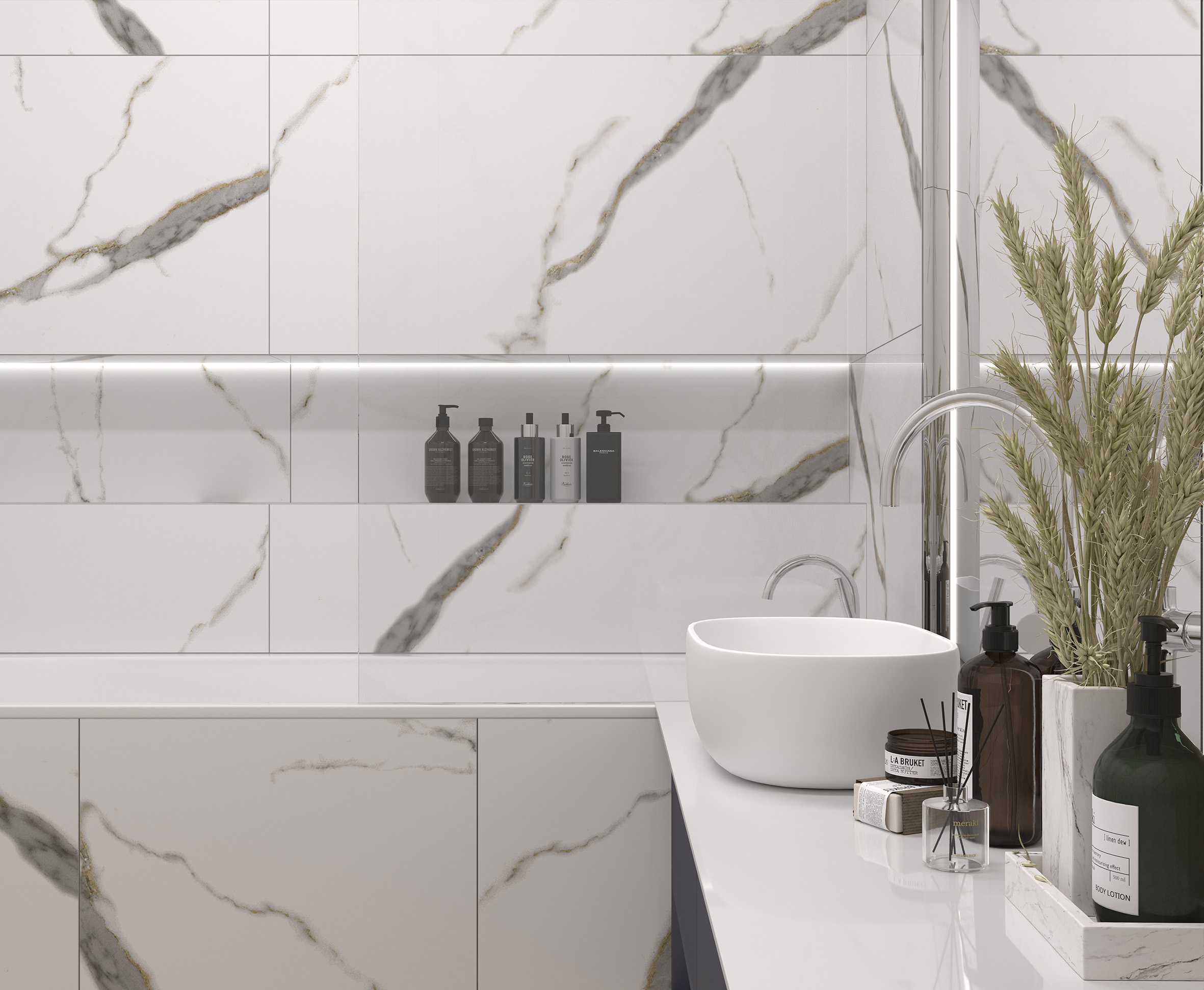 Керамогранит Laparet Golden White Statuario 60x60 полированный