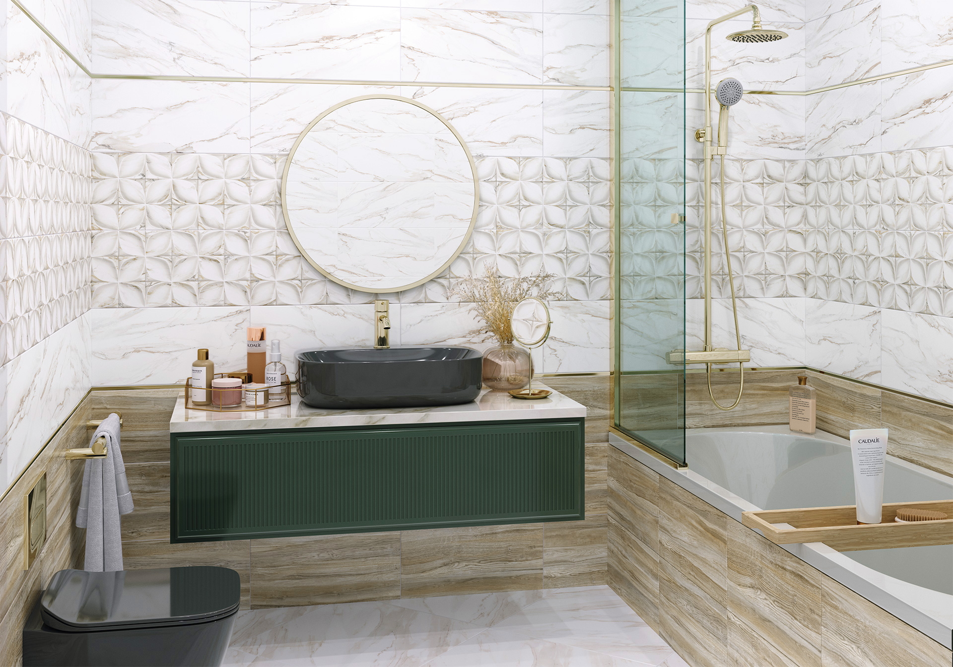 Керамическая плитка Alma Ceramica Лаура TWU09WDX404 коричневый 24.9x50