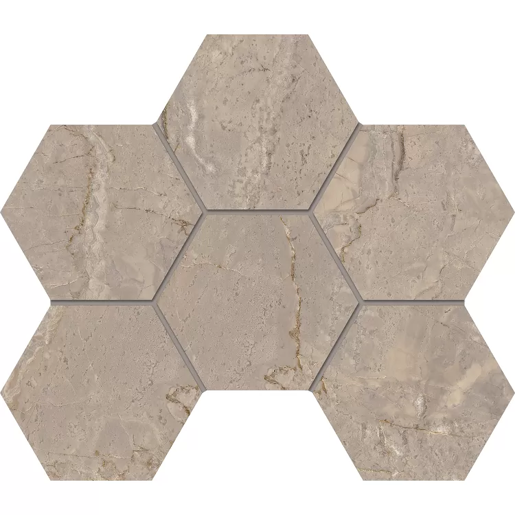 Мозаика Estima BR02 Bernini Hexagon Beige 25x28.5 бежевый неполированный