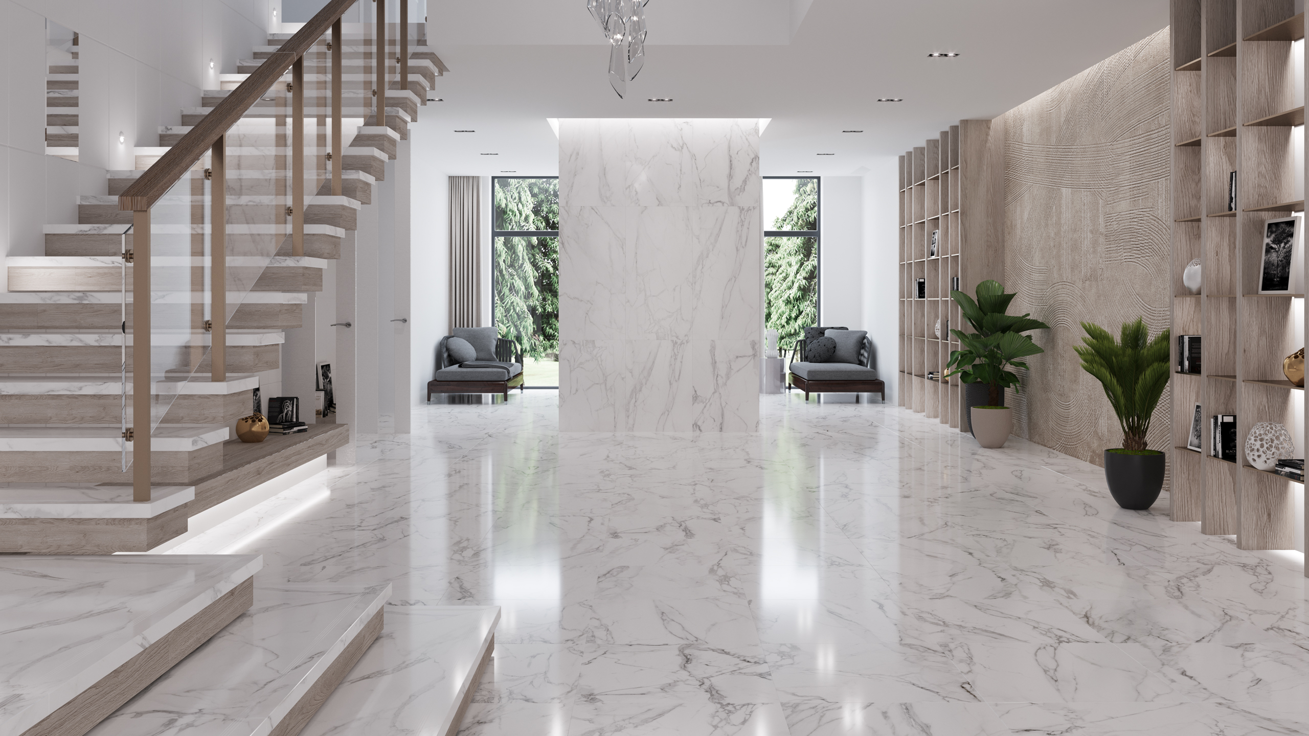 Фальшмозаика Estima SM03 Ametis Supreme Ferrum Corner Left 29.8x59.8 белый полир.