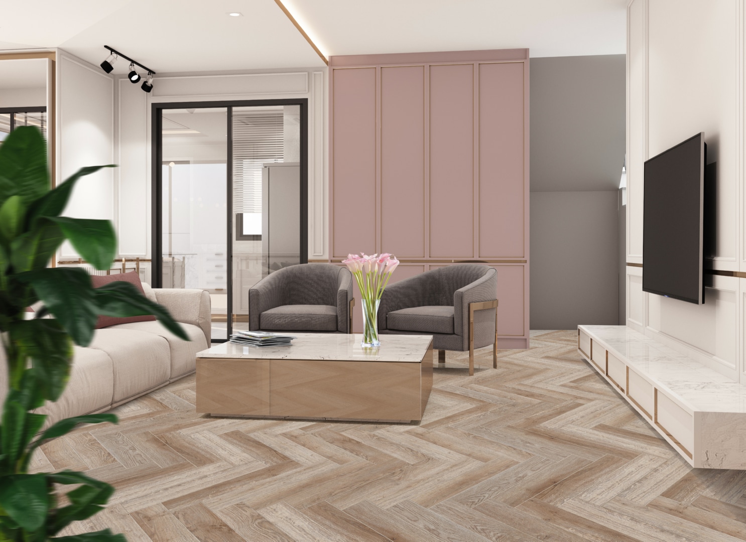 SPC ламинат Cronafloor Herringbone Дуб Дижон H010