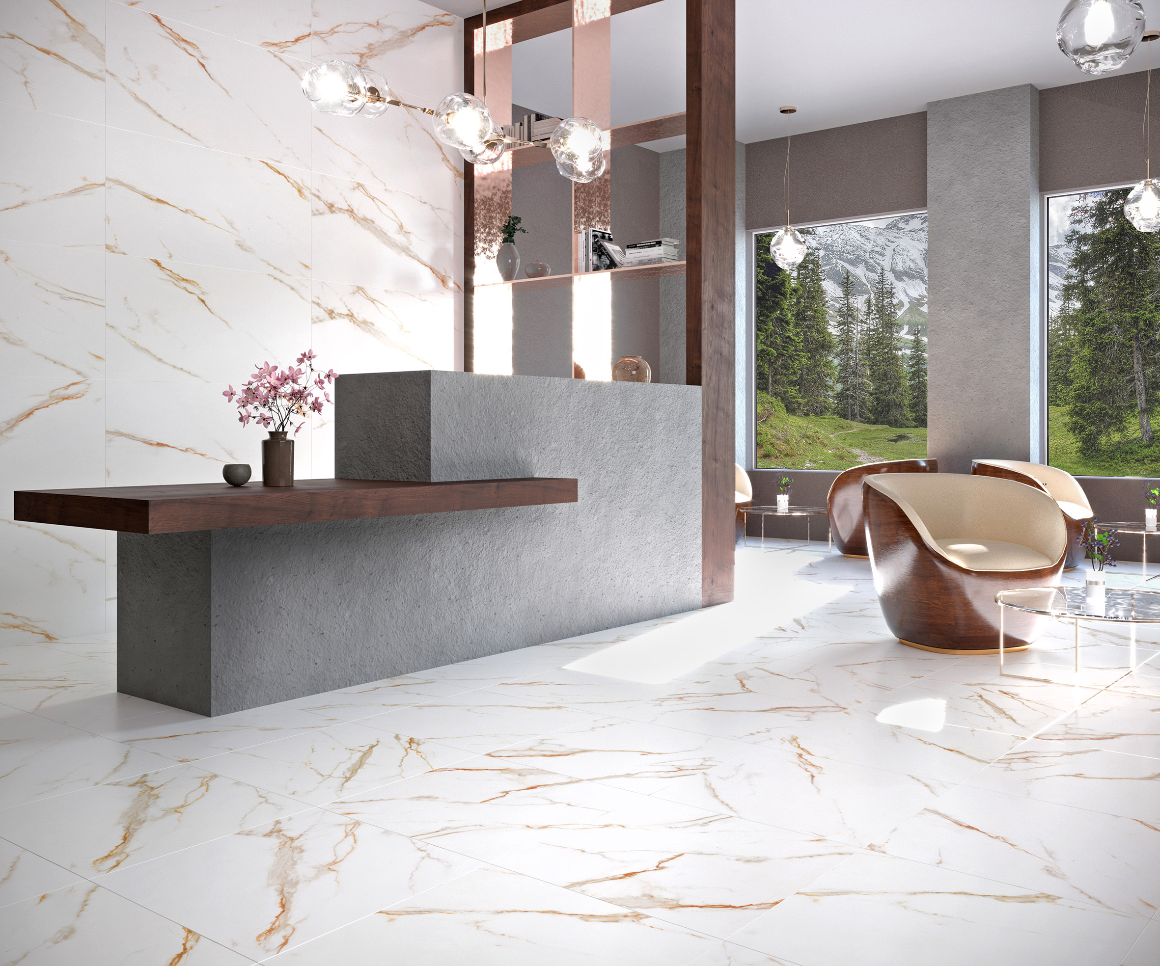Керамогранит Laparet Uno White Venato Calacatta Gold белый 60x120 сатинированный