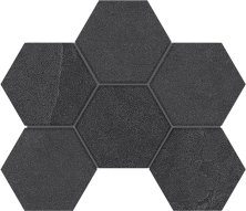 Мозаика Estima LN04/TE04 Luna Hexagon Black 25x28.5 черный