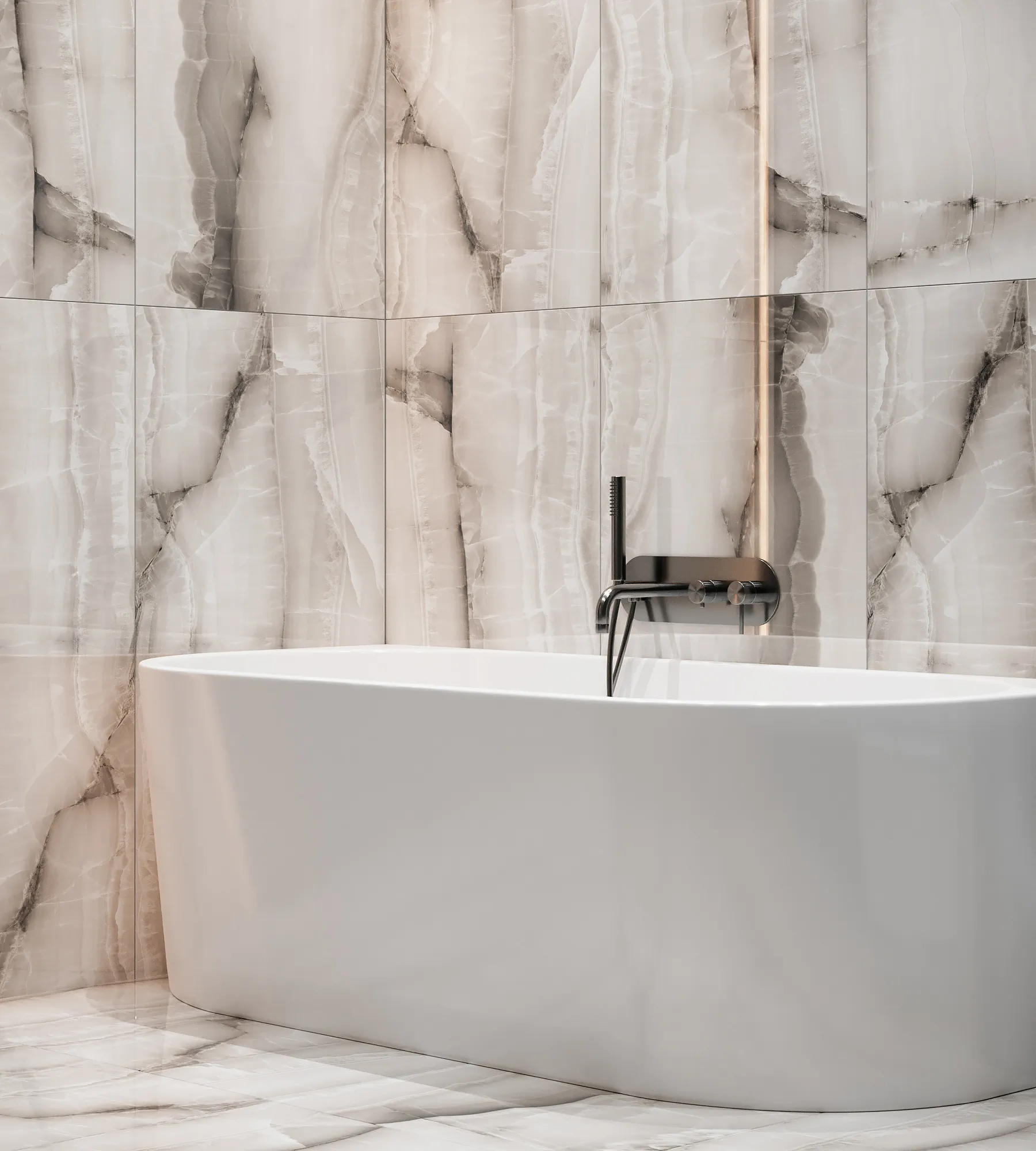 Керамогранит Аркадия Керамика FP1037-A Onyx Silk Full Polished 60x120 серый