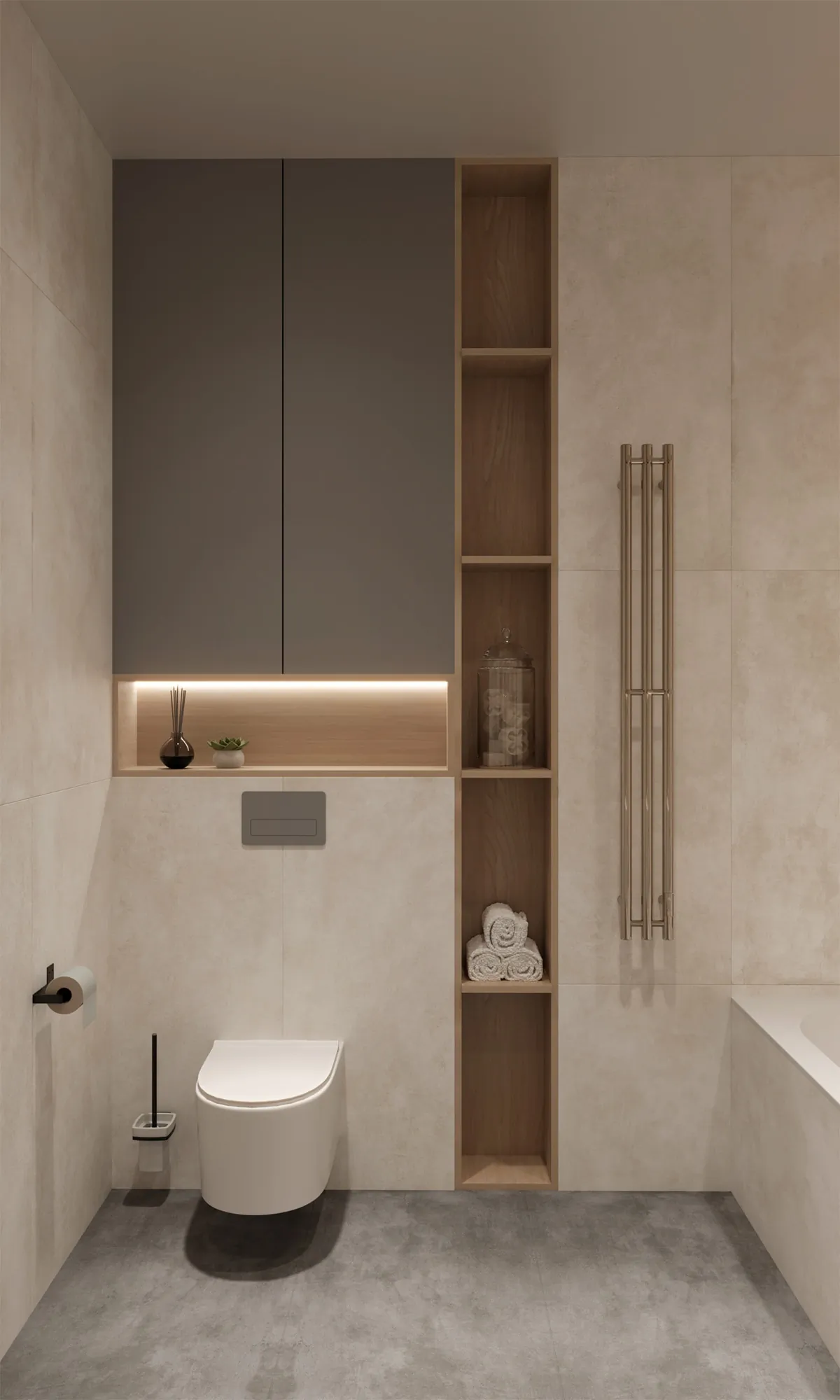 Керамогранит Аркадия Керамика RT7005-A Cementum Light Grey Matt Rustic 60x120 серый