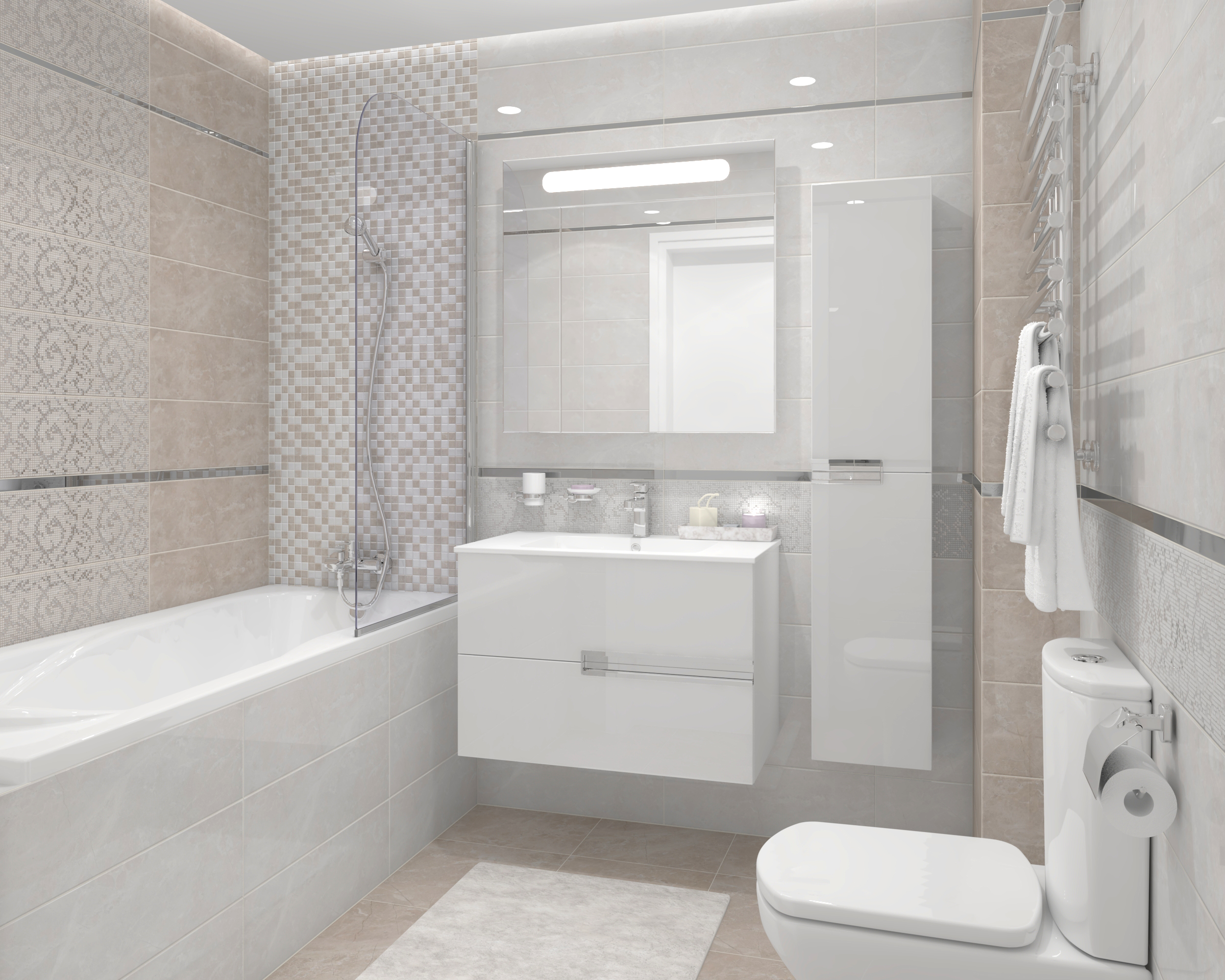 Декор (AD\B485\60012) Laparet Elektra Roma бежевый 20x60 глянцевый