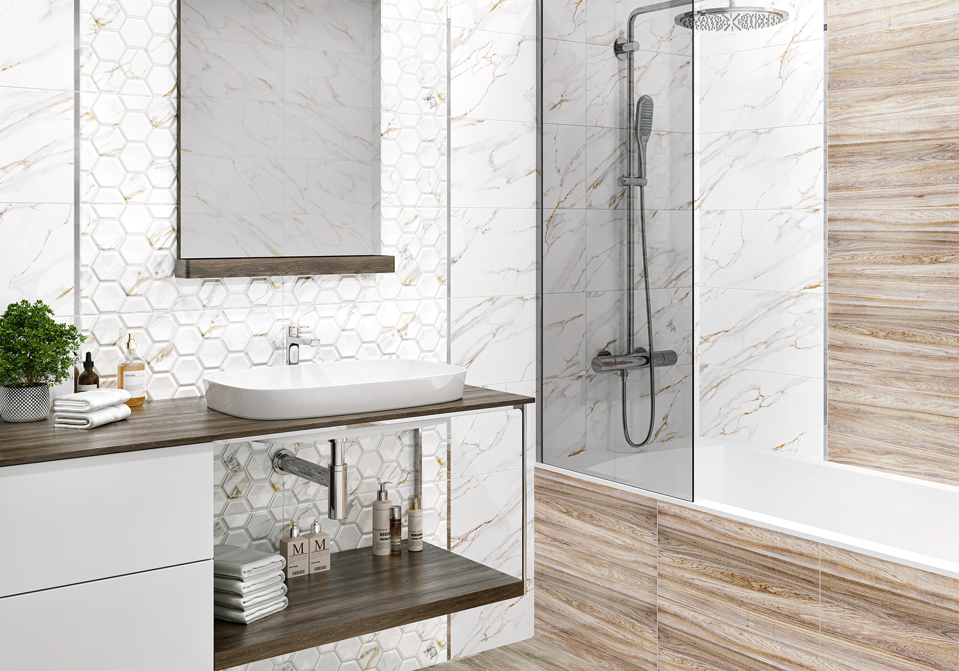 Керамическая плитка Alma Ceramica Дублин TWU09DBL404 коричневый 24.9x50