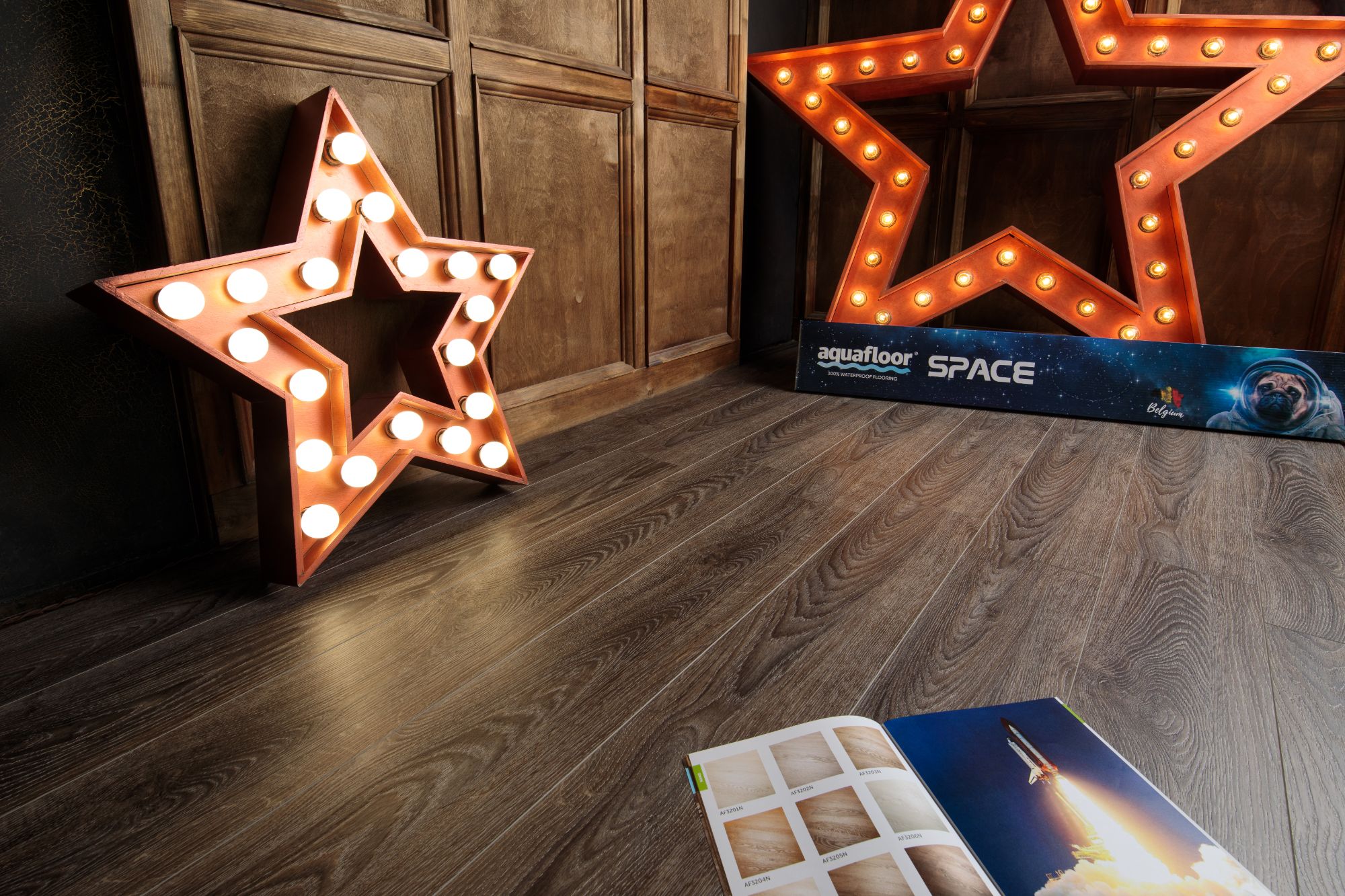 Кварцвиниловая плитка Aqua Floor Space AF4051SPC 1220x180 Дуб Светлый замковый кварц винил напольный