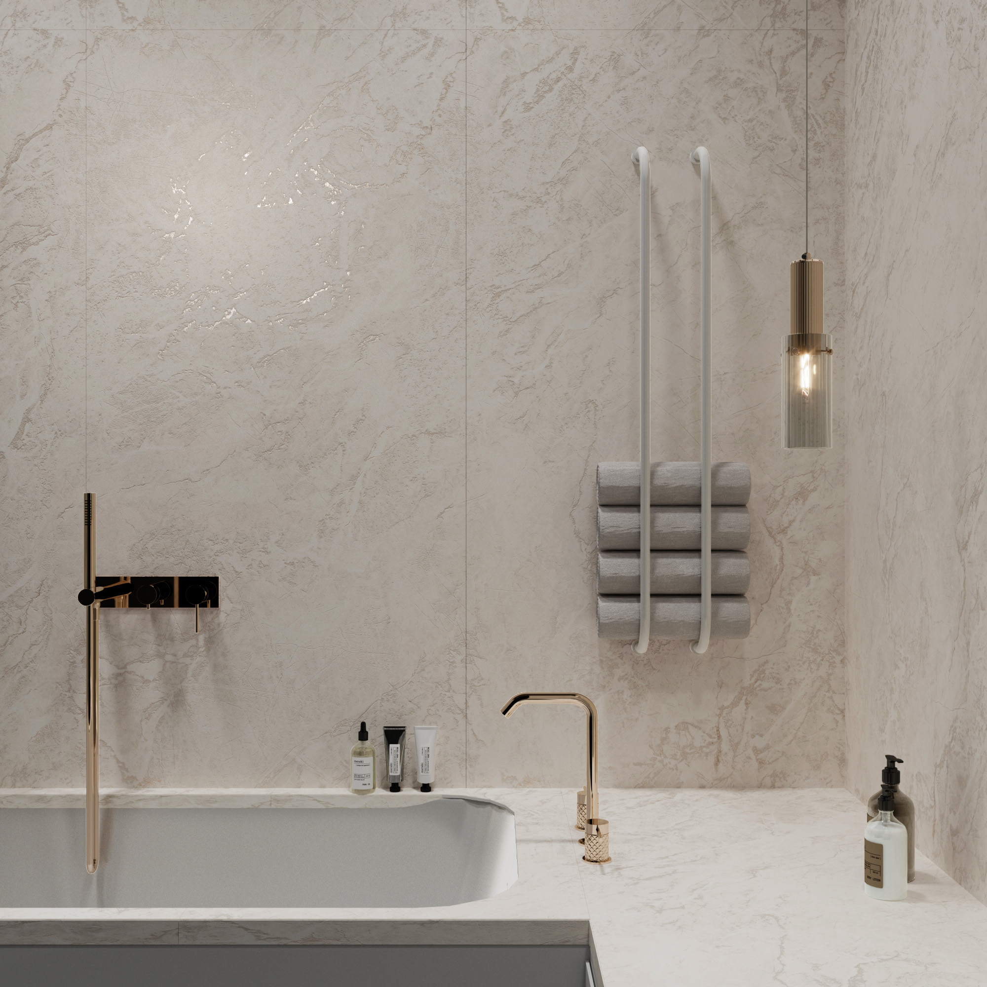 Керамогранит Креанза CZ-CR01-B Bolivia Crema Carving 80x160 кремовый