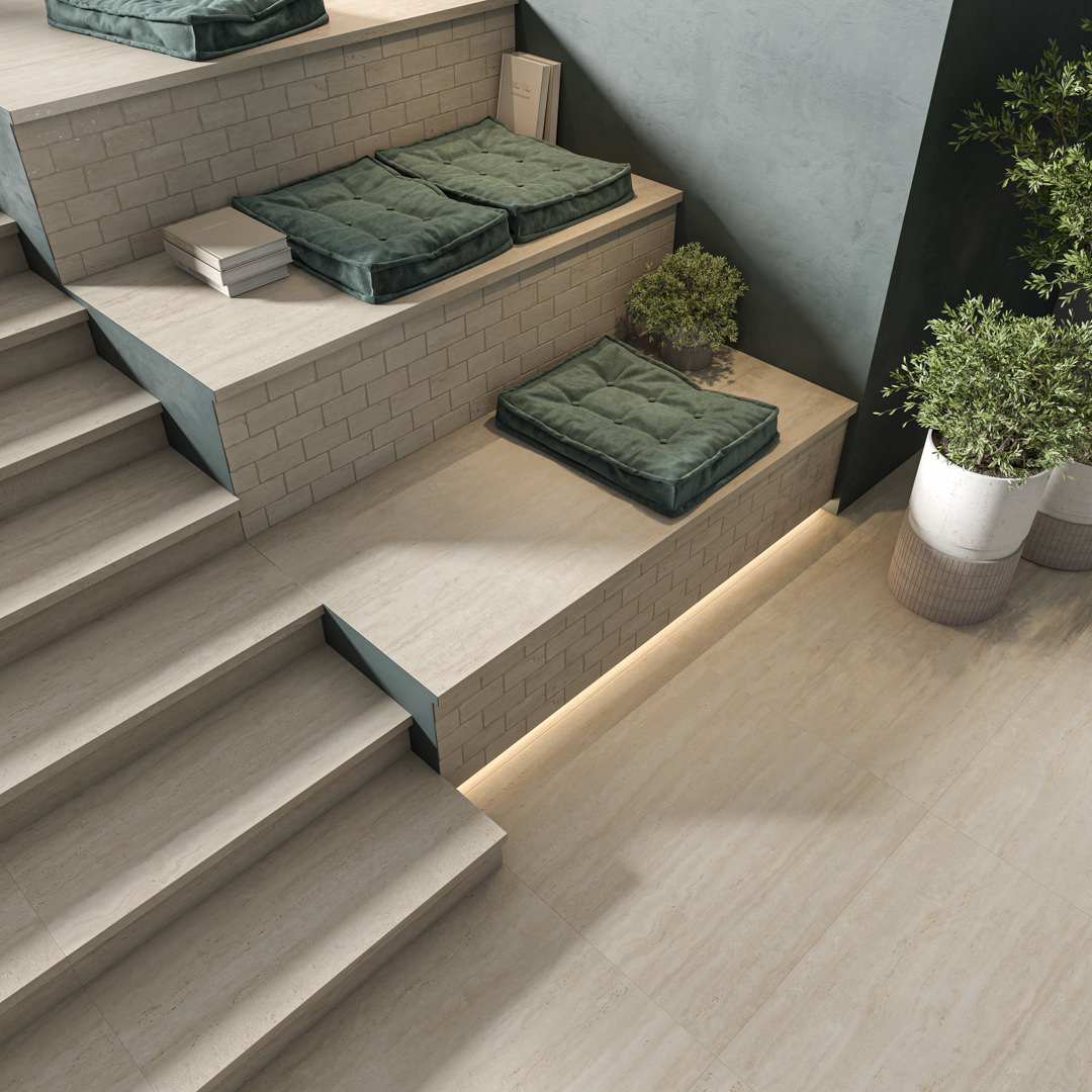 Ступень Керама Марацци Venezia клееная Сан-Марко серый светлый матовый 33х80