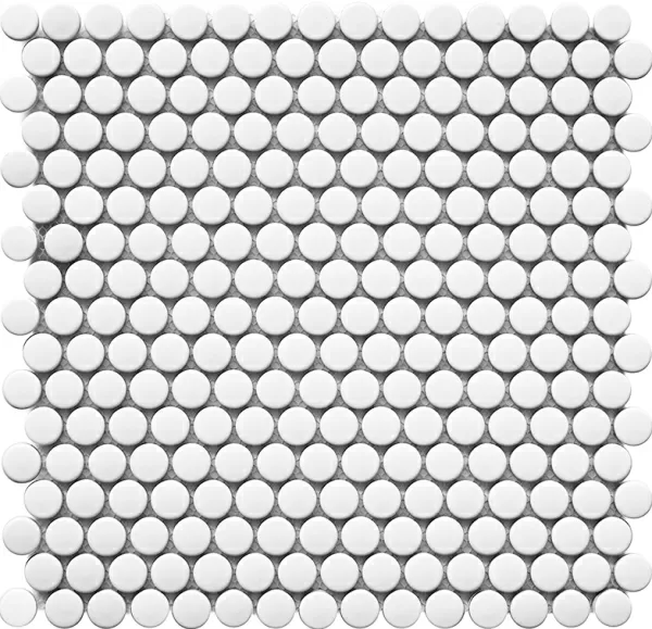 Мозаика СтарМозаик Penny Round White Matt (NK41000) 30.9x31.5 белый