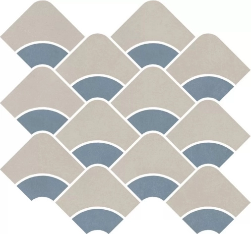 Декор Kerama Marazzi KMD2HID005BR Таделакт наборный бежевый светлый, синий светлый матовый обрезной 28x30