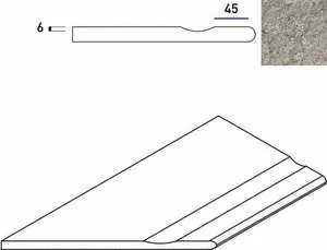 Бортик Italon Discover X2 Grey Bordo Svasato Round Sx левый 30x60