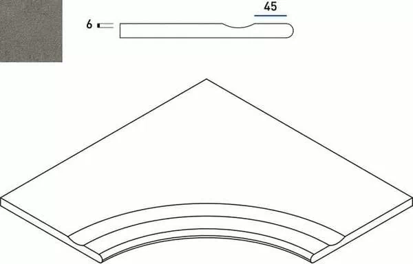 Бортик Italon Discover X2 Fume Bordo Svasato Angolare Round 60x60